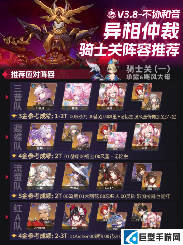 崩坏星穹铁道V3.8异相仲裁3骑士与王棋神主日阵容推荐 崩坏星穹铁道V3.8异相仲裁3骑士与王棋神主日阵容推荐