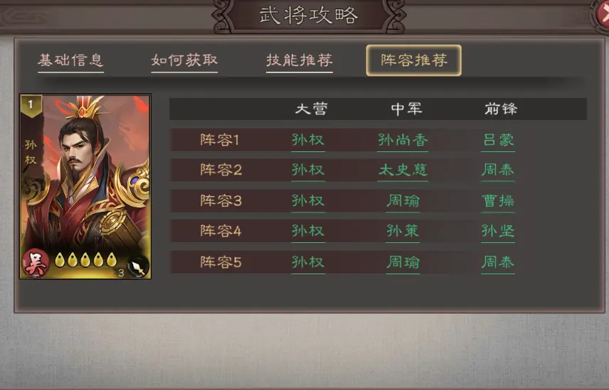 三国乱世霸王武将孙权攻略大全 三国乱世霸王武将孙权攻略大全